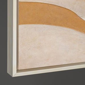 Handgemaltes Acrylbild „Wärmestrom“ – Wanddeko für Wohnzimmer in Beige & Gold