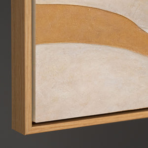 Handgemaltes Acrylbild „Wärmestrom“ – Wanddeko für Wohnzimmer in Beige & Gold