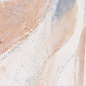 Abstraktes Acrylbild „Windlinien“ – Moderne Wandkunst in Beige, Blau & Rosa