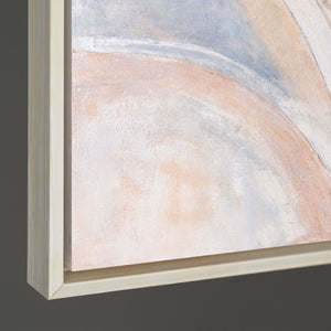 Abstraktes Acrylbild „Windlinien“ – Moderne Wandkunst in Beige, Blau & Rosa