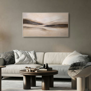 Moderne Leinwandbild „Spuren des Windes“ – Abstraktes Landschaftsbild handgemalt