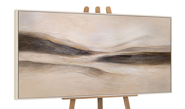 Moderne Leinwandbild „Spuren des Windes“ – Abstraktes Landschaftsbild handgemalt