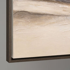Gemälde auf Leinwand mit Rahmen „Spuren des Windes“ – Handgemalte Wandkunst in Naturtönen