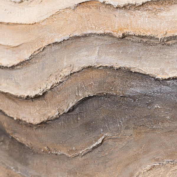 Handgemaltes Acrylgemälde „Erinnerung der Erde“ – Abstrakte Wandkunst in Beige & Braun
