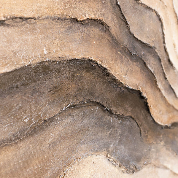 Handgemaltes Acrylgemälde „Erinnerung der Erde“ – Abstrakte Wandkunst in Beige & Braun
