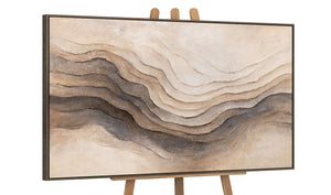 Handgemaltes Acrylgemälde „Erinnerung der Erde“ – Abstrakte Wandkunst in Beige & Braun