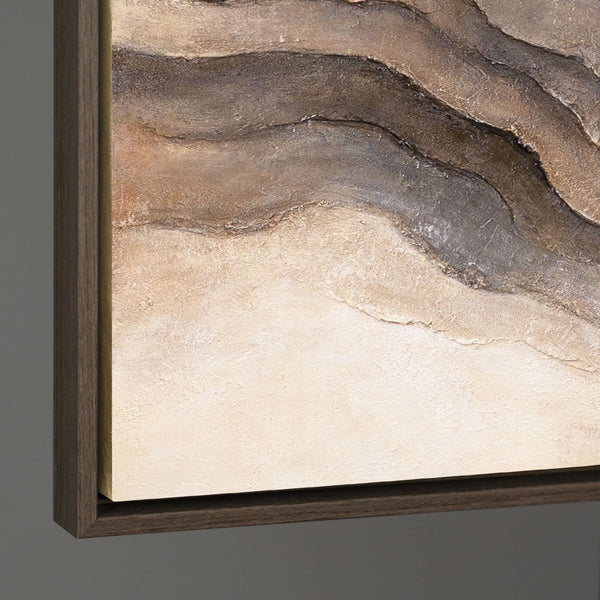 Handgemaltes Acrylgemälde „Erinnerung der Erde“ – Abstrakte Wandkunst in Beige & Braun