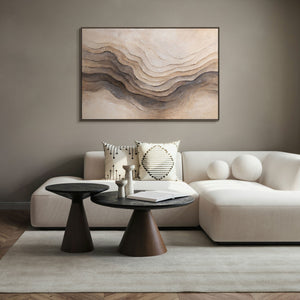 Handgemaltes Acrylgemälde „Erinnerung der Erde“ – Abstrakte Wandkunst in Beige & Braun