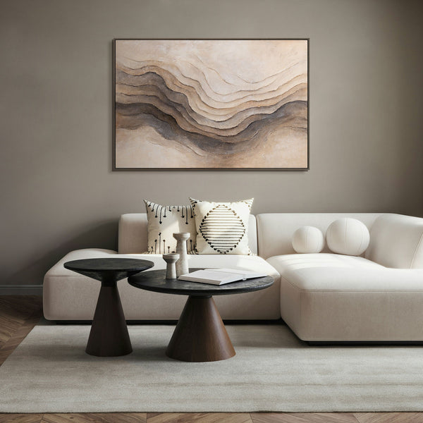 Handgemaltes Acrylgemälde „Erinnerung der Erde“ – Abstrakte Wandkunst in Beige & Braun