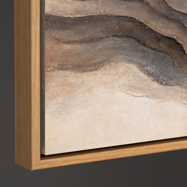 Handgemaltes Acrylgemälde „Erinnerung der Erde“ – Abstrakte Wandkunst in Beige & Braun