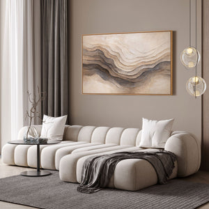 Handgemaltes Acrylgemälde „Erinnerung der Erde“ – Abstrakte Wandkunst in Beige & Braun