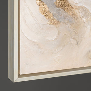 Abstraktes Gemälde „Strahlende Ströme“ – Handgemalte Kunst mit Goldakzenten