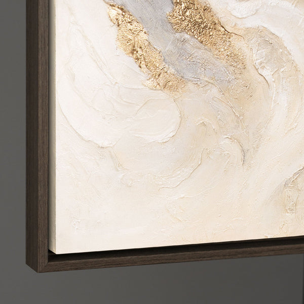 Abstraktes Gemälde „Strahlende Ströme“ – Handgemalte Kunst mit Goldakzenten