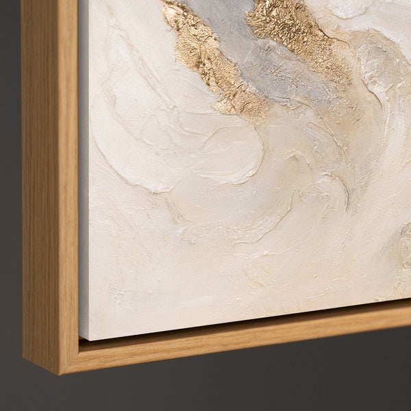 Abstract Painting "Radiant Currents" – Hand-Painted Art with Gold Accents