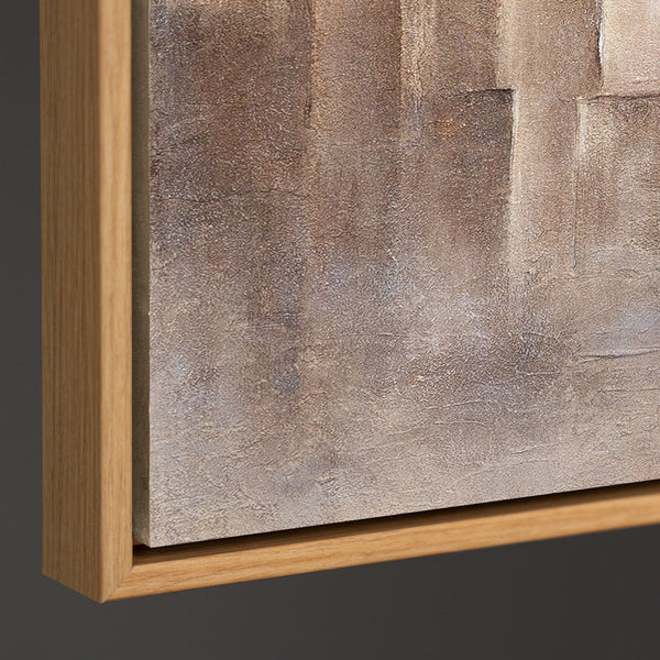 Abstraktes Wandbild auf Leinwand in warmen Beigetönen