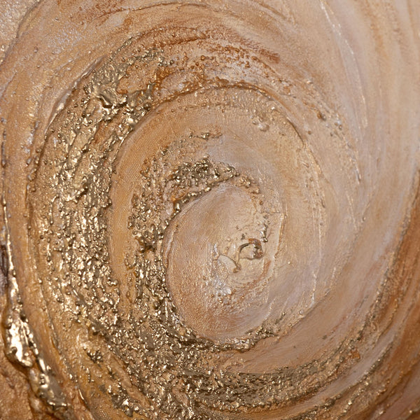 Abstraktes Acrylbild „Wirbelwind der Wärme“ – Handgemalte Leinwandkunst in warmen Brauntönen