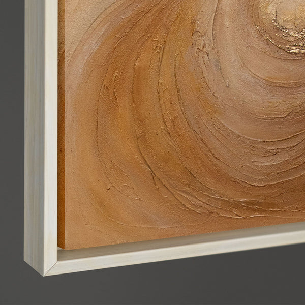 Abstraktes Acrylbild „Wirbelwind der Wärme“ – Handgemalte Leinwandkunst in warmen Brauntönen