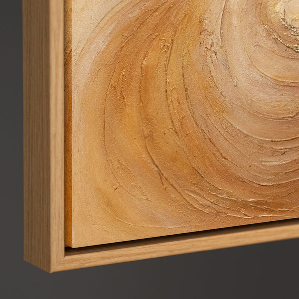 Abstraktes Acrylbild „Wirbelwind der Wärme“ – Handgemalte Leinwandkunst in warmen Brauntönen