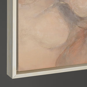 Abstraktes Acrylbild „Echo der Flammen“ – Moderne Leinwandkunst in Beige und Rot