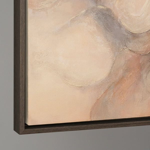 Abstraktes Acrylbild „Echo der Flammen“ – Moderne Leinwandkunst in Beige und Rot