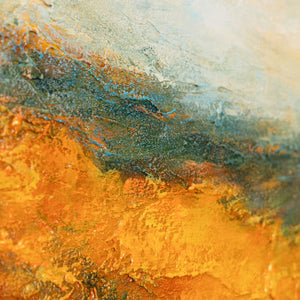 Handgemaltes Acrylbild „Goldener Weite“ – Moderne Wandkunst Naturfarben