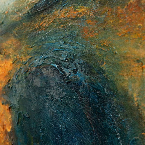 Handgemaltes Acrylbild „Goldener Weite“ – Moderne Wandkunst Naturfarben