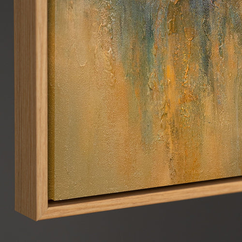 Handgemaltes Acrylbild „Goldener Weite“ – Moderne Wandkunst Naturfarben