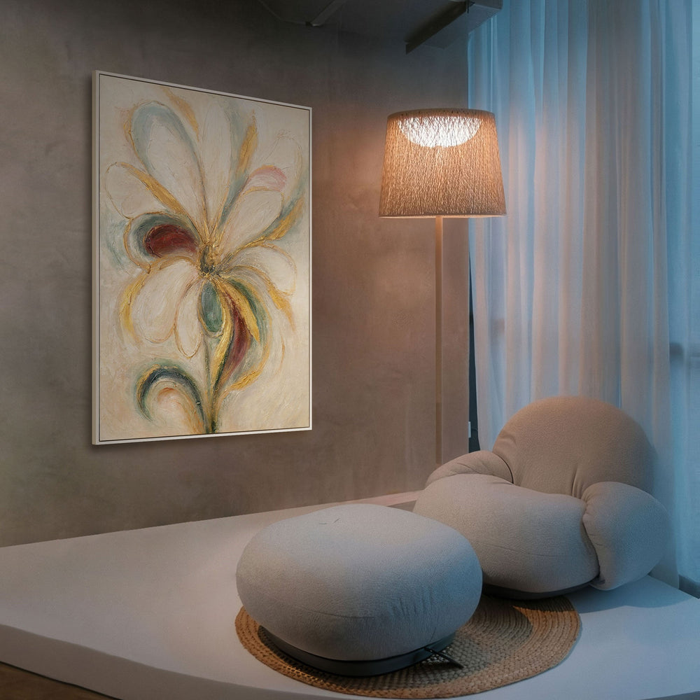 Abstract Floral Painting on Canvas with Texture "Floral Energy" – Hand-Painted Acrylic Painting