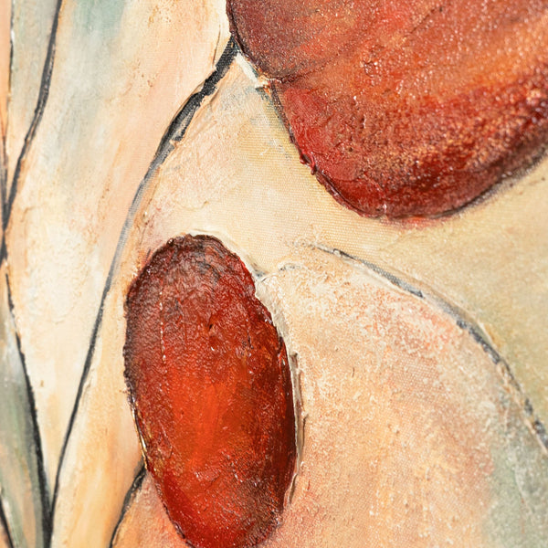 Abstraktes Leinwandbild „Scharlachrote Sternbilder“ – Handgemalte Kunst für Wohnzimmer