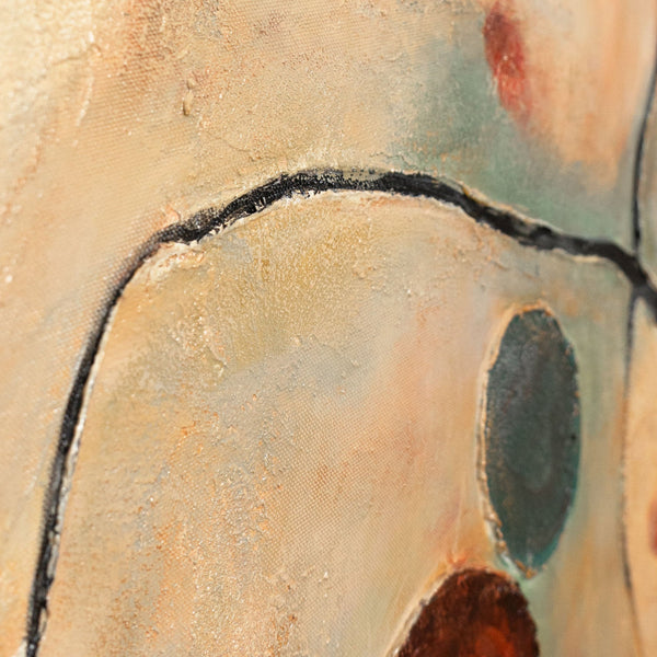 Abstraktes Leinwandbild „Scharlachrote Sternbilder“ – Handgemalte Kunst für Wohnzimmer