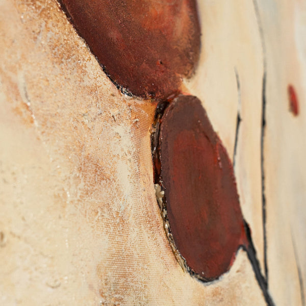 Abstraktes Leinwandbild „Scharlachrote Sternbilder“ – Handgemalte Kunst für Wohnzimmer