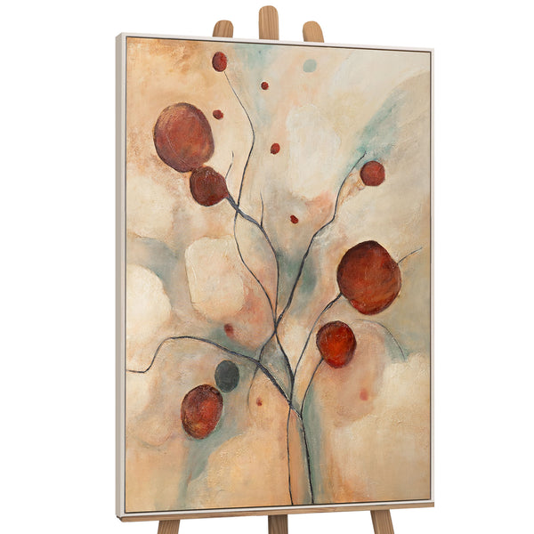 Abstraktes Leinwandbild „Scharlachrote Sternbilder“ – Handgemalte Kunst für Wohnzimmer