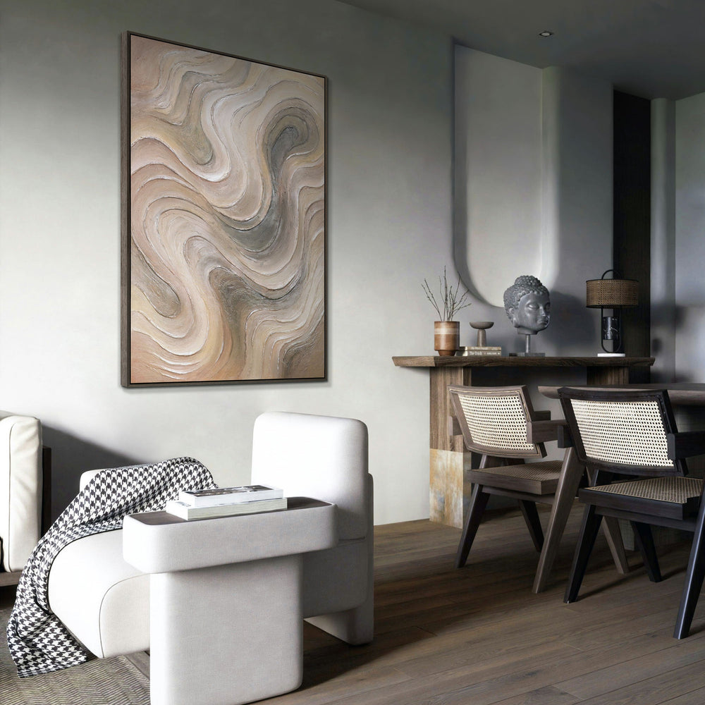 Moderne Wandkunst „Sanfte Strömung“ – Handgemaltes Acrylbild auf Leinwand