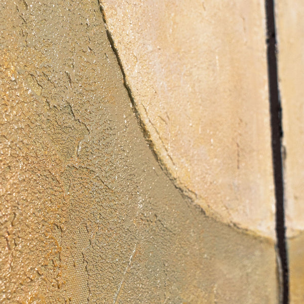 Handgemaltes Wandbild „Gleichgewicht" – geometrische Bauhaus-Komposition in Terrakotta, Grün und Beige