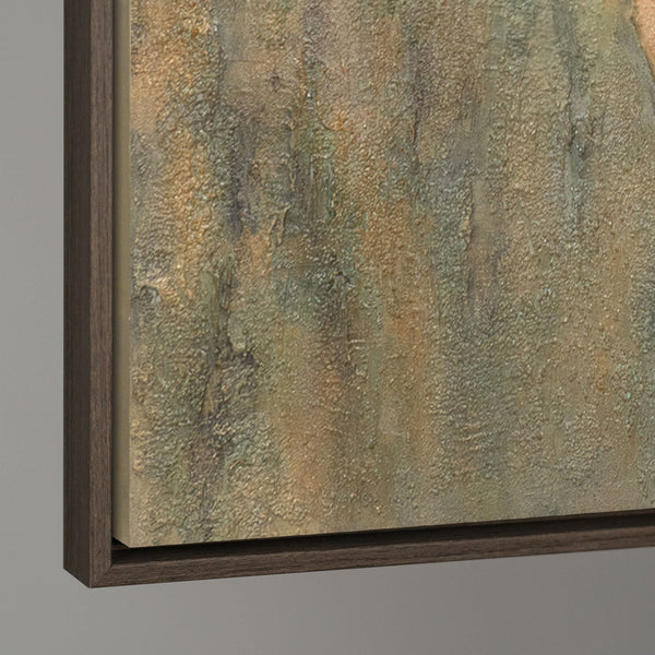 Handgemaltes Leinwandbild „Smaragdgrüne Sonne“ – Abstrakte Kunstwerk in Grün und Braun