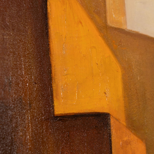 Handgemaltes Leinwandbild „Aufstieg“ – Abstrakte Kunst mit Struktur und Sonne