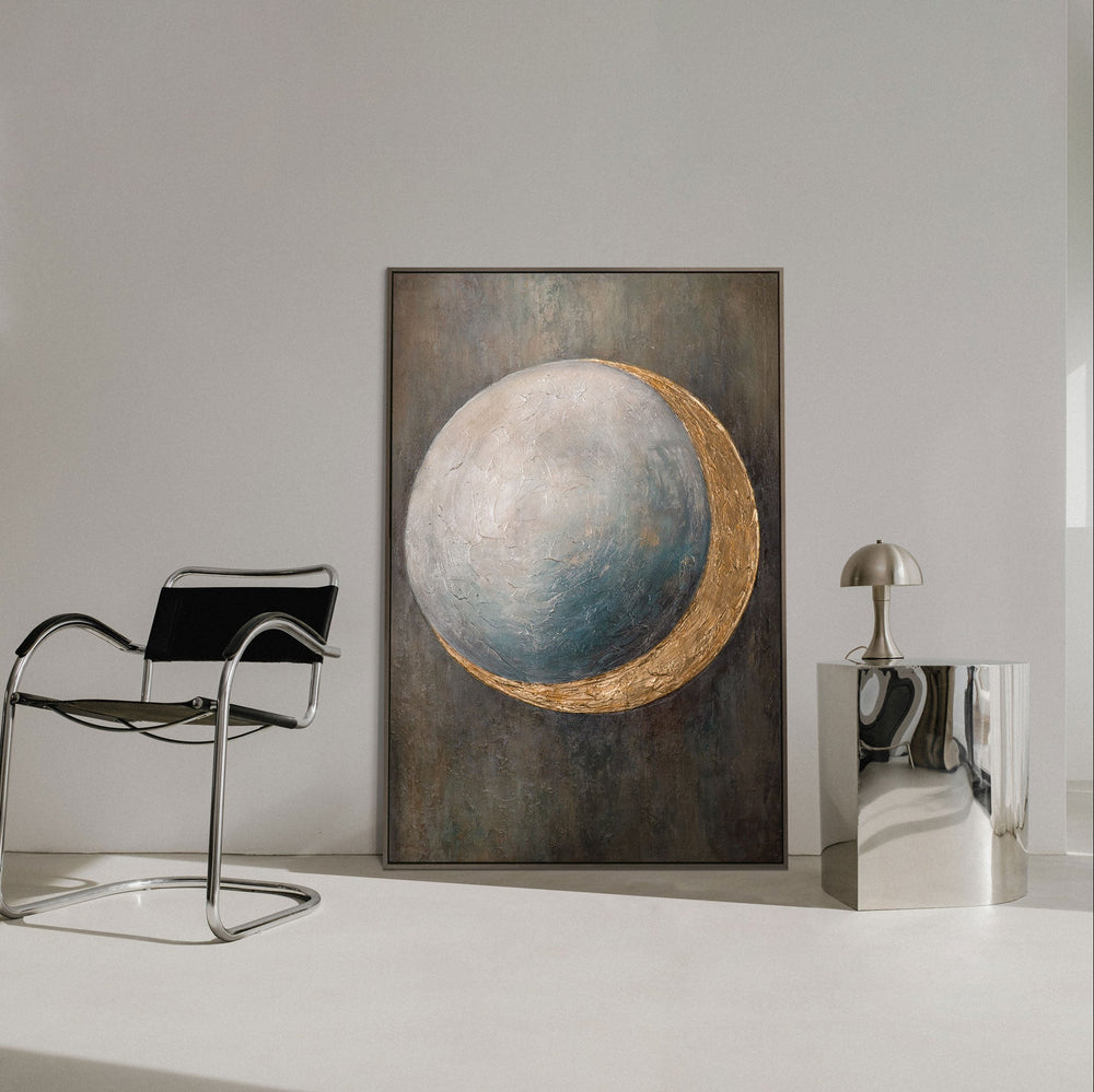 Abstraktes Gemälde auf Leinwand „Wärme des Universums“ – Moderne Wanddekoration