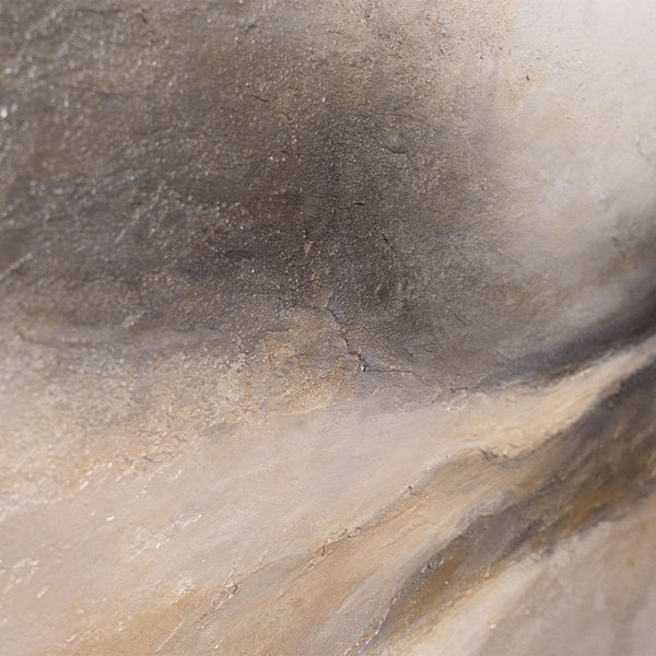 Abstraktes Acrylbild „Nebliger Morgen“ – Elegante Acrylgemälde in Beige & Grau