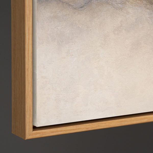 Abstraktes Acrylbild „Nebliger Morgen“ – Elegante Acrylgemälde in Beige & Grau