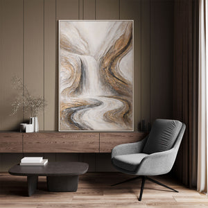 Handgemaltes Bild „Wasserfall der Träume“ – Moderne Wandkunst mit Struktur