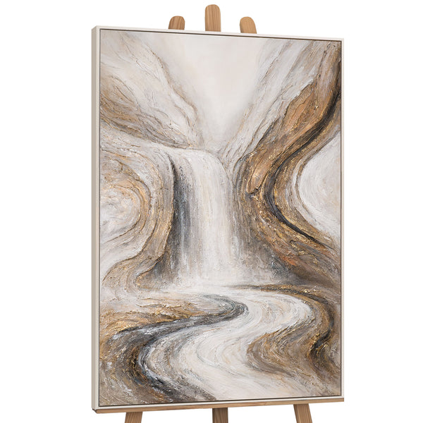 Handgemaltes Bild „Wasserfall der Träume“ – Moderne Wandkunst mit Struktur