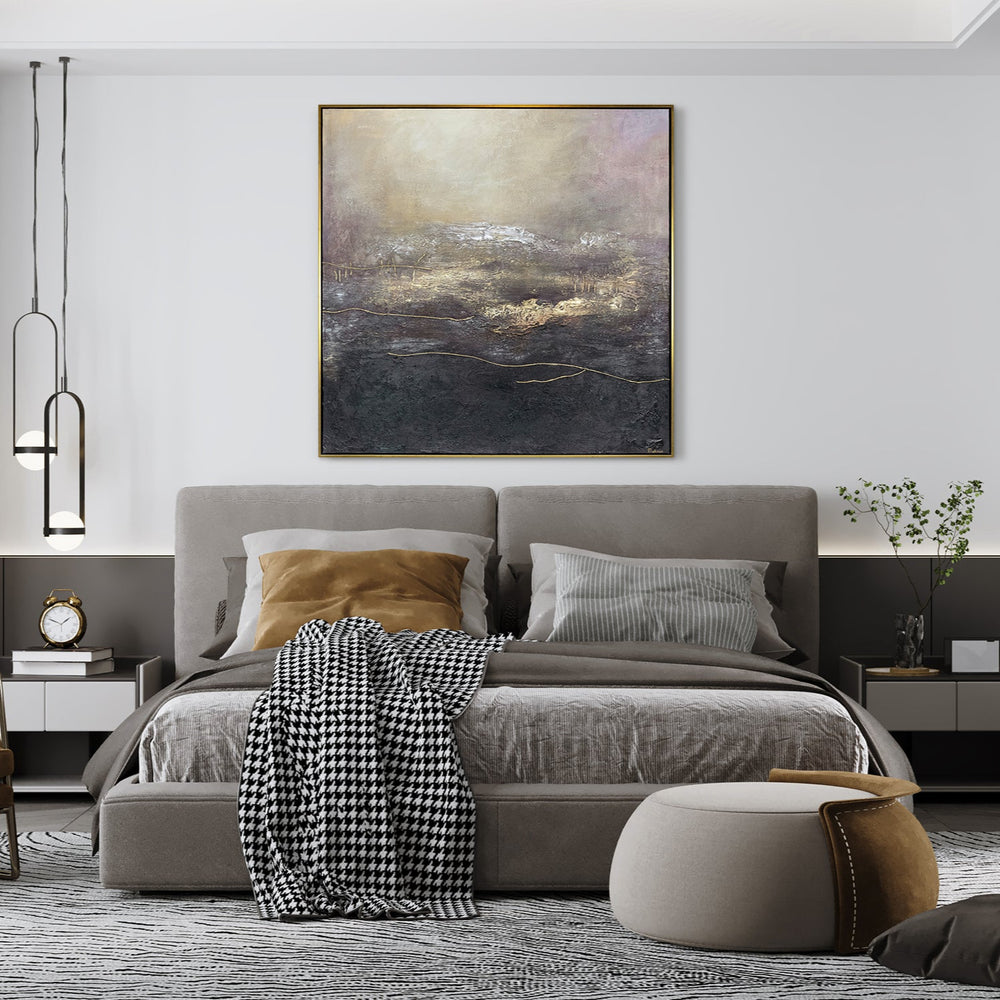 Handmade Abstract Acrylic Painting 'Deception' with Frame – Modern Wall Art
