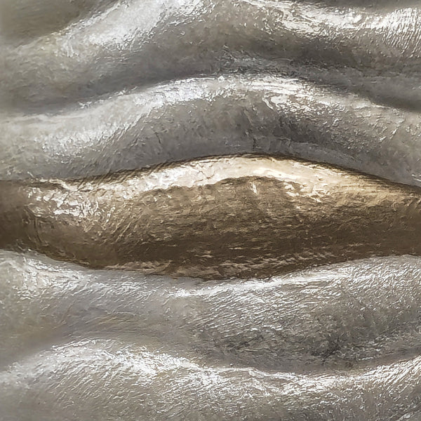 Keramikvase – handbemalt in Silbergrau, 21 cm