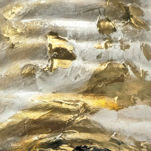 Porzellanvase – handbemalt in Blau und Sand, 30,5 cm