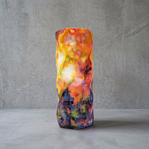 Keramikvase handbemalt, farbstark, 26 cm