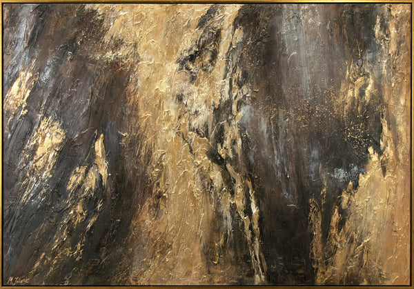 Gemälde im Rahmen mit blattgold "Spiegelungen III"