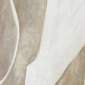 Handgemaltes Gemälde „Mery“ – Abstrakte Linienkunst in Beige