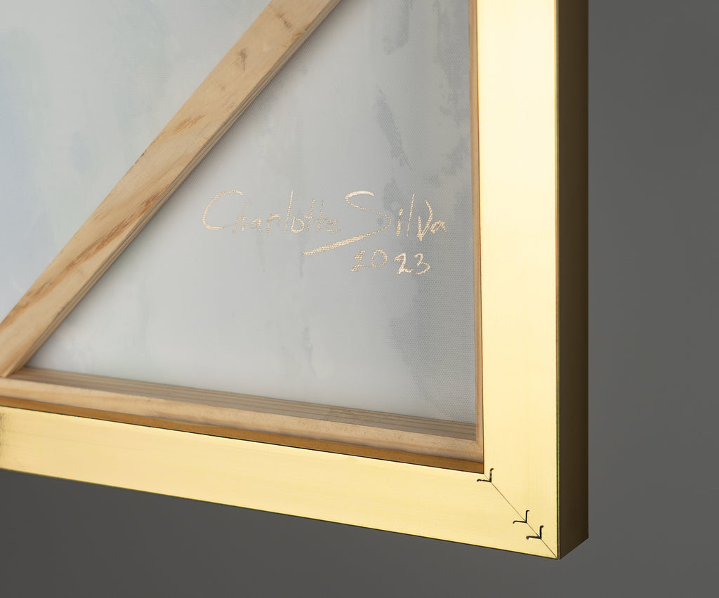 handgemalte bilder auf leinwand für wohnzimmer mit Gold Rahmen