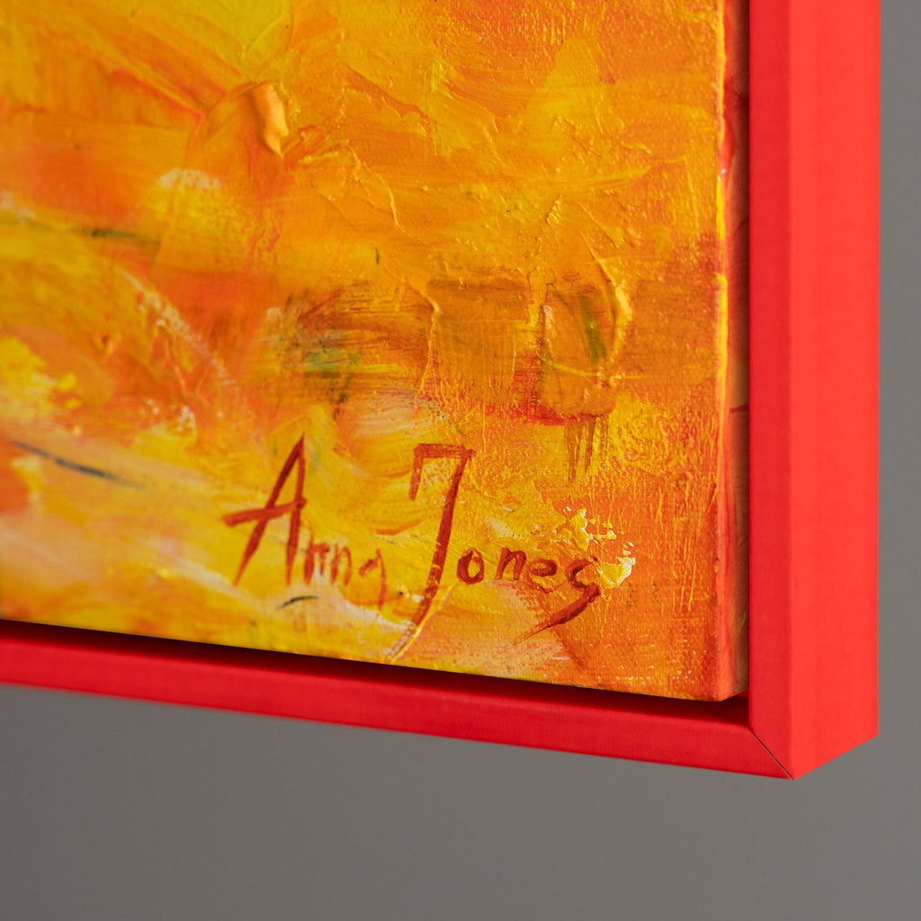 acryl gemälde abstrakt mit Rot Rahmen