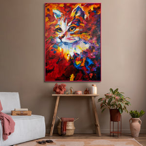 Canvas wall art with frame "Abstract cat"